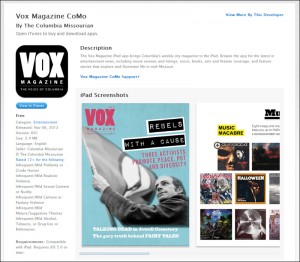The Vox Magazine CoMo app on iTunes.