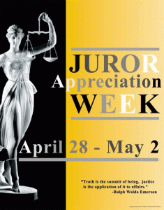 Juror Appreciation week is April 28 to May 2