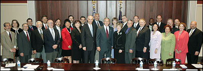 White House Photo: RTNDA Board Members with President George W. Bush