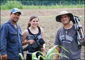 Elizabeth Reed and Maury Vasquez with Plantain Farmer