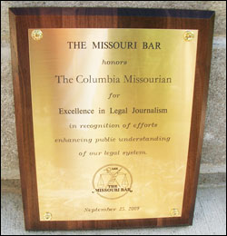 The Missouri Bar 2009 Award for Excellence in Legal Journalism