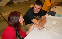 Workshop Students Extracting DNA fron a Banana