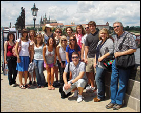 Missouri Journalism and Charles University Students on the Charles Bridge