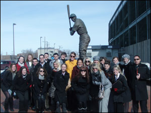 Group Shot at Statue of Ernie Banks