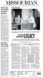 "Herman Schlundt's Legacy" by Brendan Gibbons, Page 1.