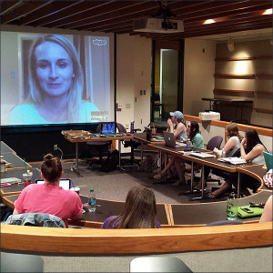 Joan Niesen Skypes with MU's Association for Women in Sports Media