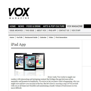 Vox Magazine iPad Edition