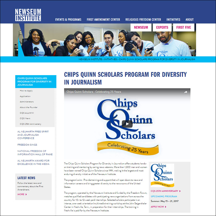 Chips Quinn Scholars Program for Diversity in Journalism