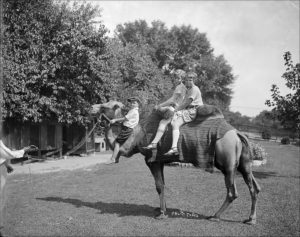 Camel ride at Locke's Zoo, circa 1924.