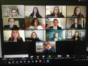 Team Ampersand makes its pitch via Zoom on May 5.