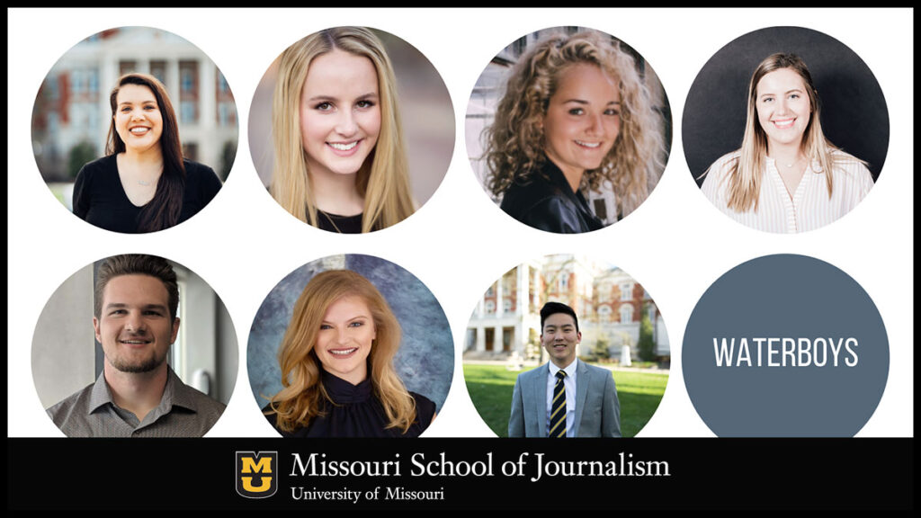 Team Waterboys: Top row, from left: Chelsea Roemer, Erin Popielewski, Katherine Musacchio, Emma Fordyce. Bottom row: Ben Schlueter, Rachel Brunts James Yoon.