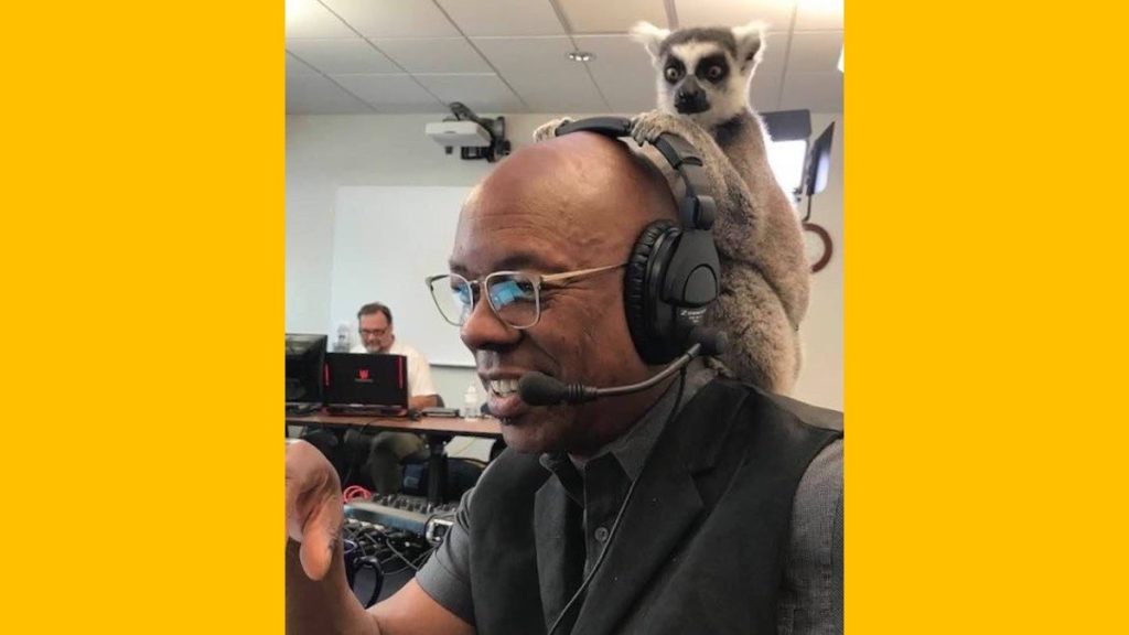 And, I had a lemur crawl onto my head during a radio show. I don’t know if all lemurs are chill, thank goodness this one was. This will forever by one of my favorite photos.
