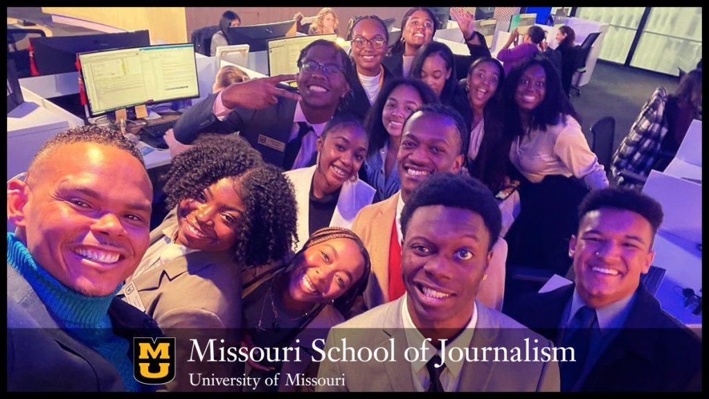 Members of the Mizzou student chapter of the National Association of Black Journalists on tour in Washington, D.C., during the annual NABJ-MU Media Tour.