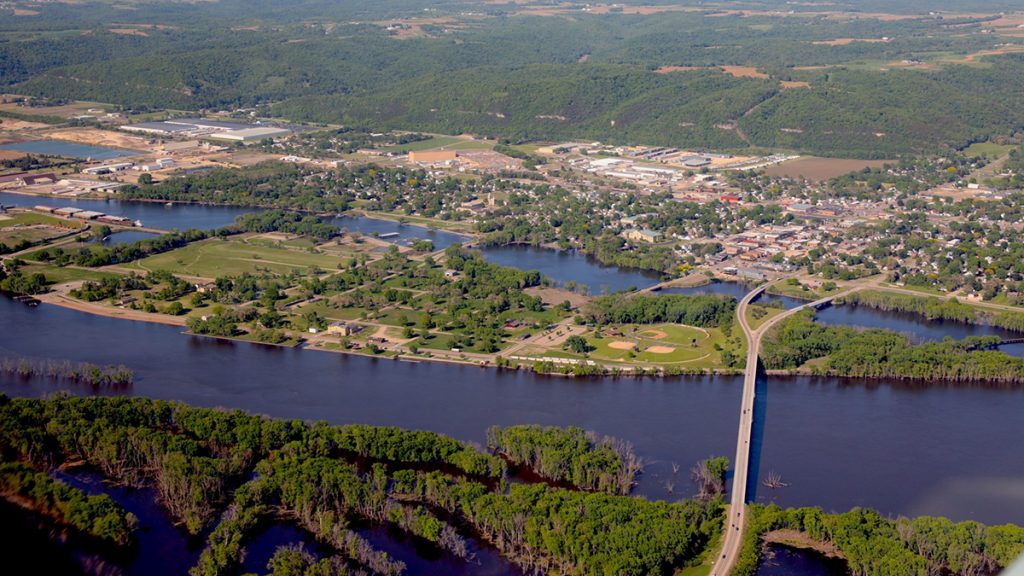 Prairie du Chien is a small river town in southern Wisconsin. Many small-town water systems are facing increasing challenges. Over the last two decades, water systems in the 10 states bordering the Mississippi River violated U.S. Environmental Protection Agency regulations for drinking water more than 438,000 times, according to a story by the Ag & Water Desk. Photo courtesy of Wisconsin Watch.