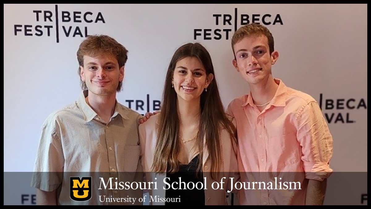 (L-R) Sam Brusven, Sofia Petrov and Eric Kiekeben at the Tribeca Film Festival.