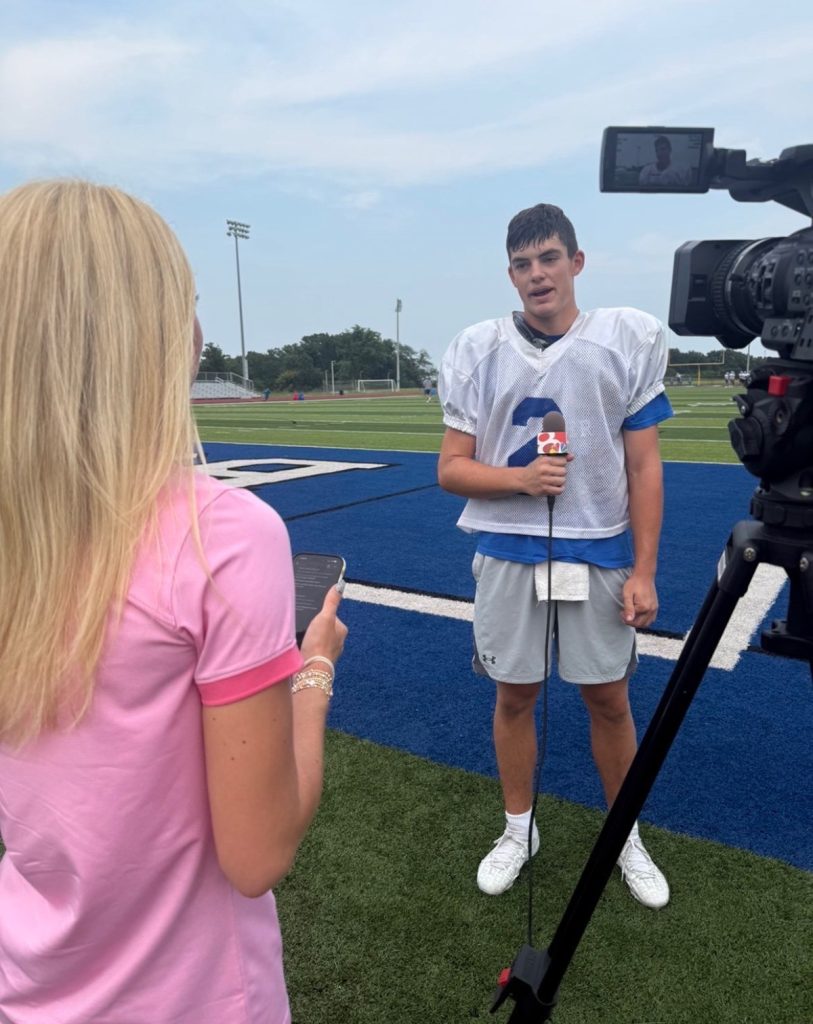 Morgan interviews Boonville High School Quarterback Tatum Hough for a Friday Night Fever preview package.
