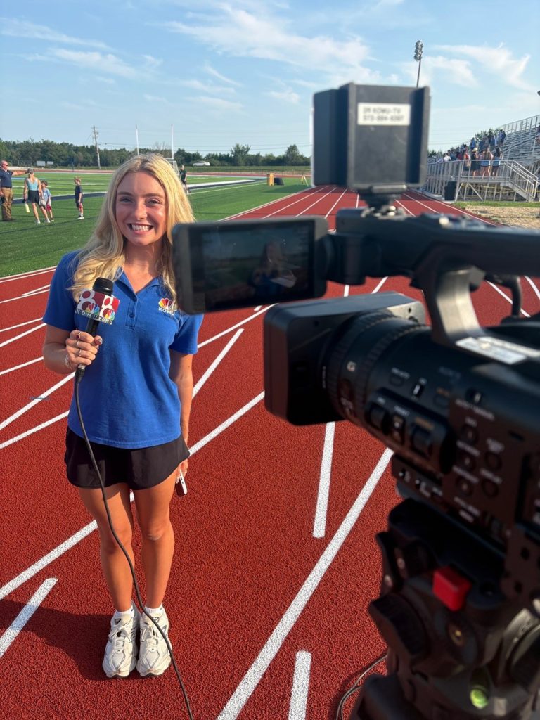 Morgan reports live on the opening of Tolton Catholic High School's new artificial turf football field and all-weather track, part of an $8 million renovation project.