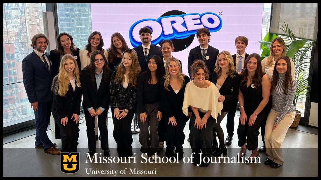 University of Missouri VML interns present to their client, OREO, during the J-School Global Programs New York Experience.