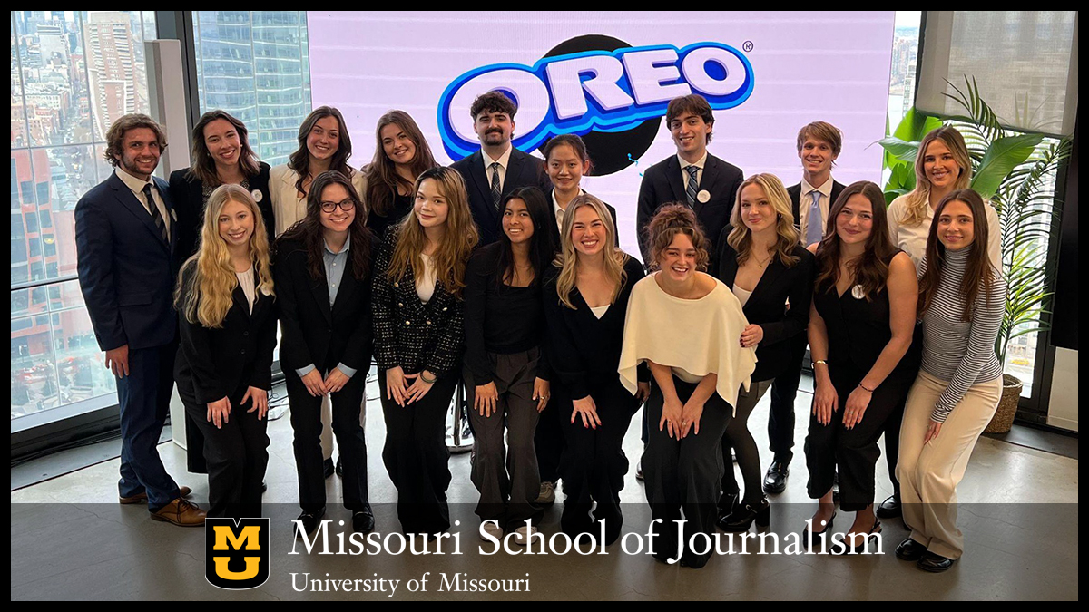 University of Missouri VML interns present to their client, OREO, during the J-School Global Programs New York Experience.
