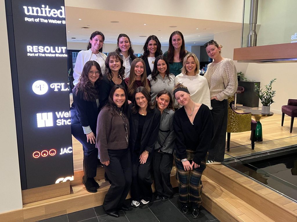 University of Missouri Weber Shandwick interns present to their client, GoGo SqueeZ, during the J-School Global Programs New York Experience.