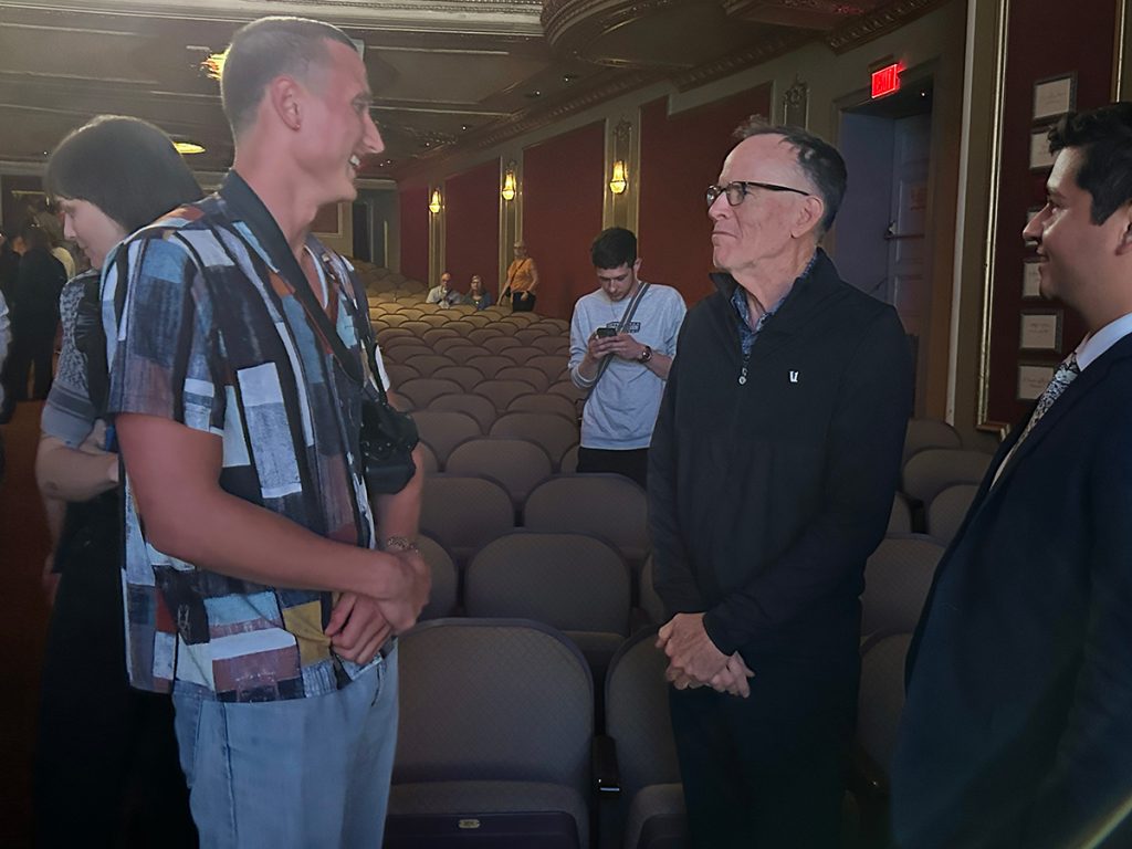 Jj Measer [left] attended the eighth annual Stronger Than Fiction Film Festival on May 11, 2024, with Jonathan Murray [center] and Sebastián Martínez Valdivia [right]. Photo: Nate Brown 