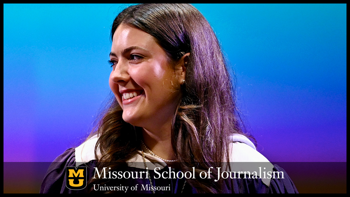 Allie Pramberger smiles during her induction into Omicron Delta Kappa at Mizzou's Tap Day. The national honor society recognizes upperclassmen for excellence in scholarship, athletics, campus or community service, and journalism and mass media